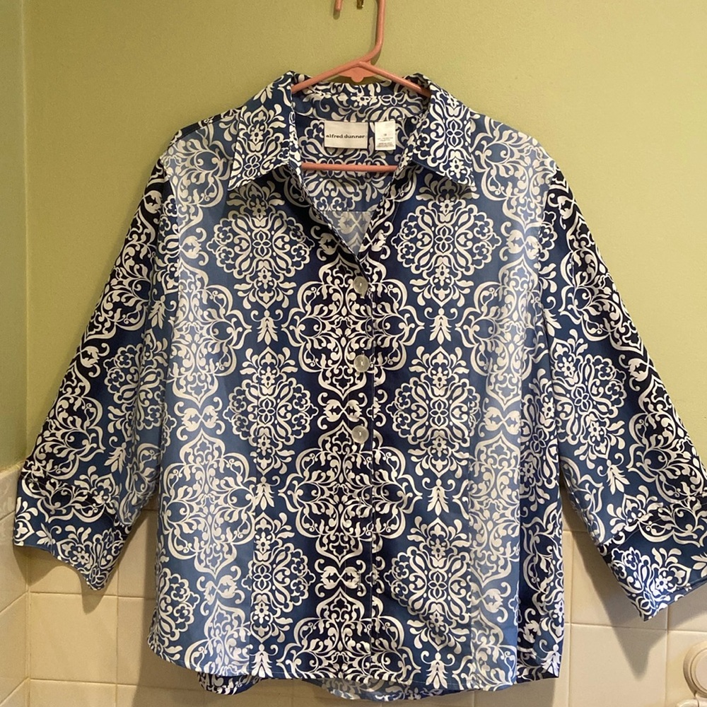 Alfred Dunner women multi- color 3/4 Sleeve Spring Summer Top Blouse - Size 18